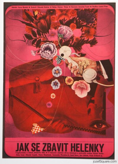 Surreal Movie Poster, How to Get Rid of Helen, Josef Vyleťal, 1967